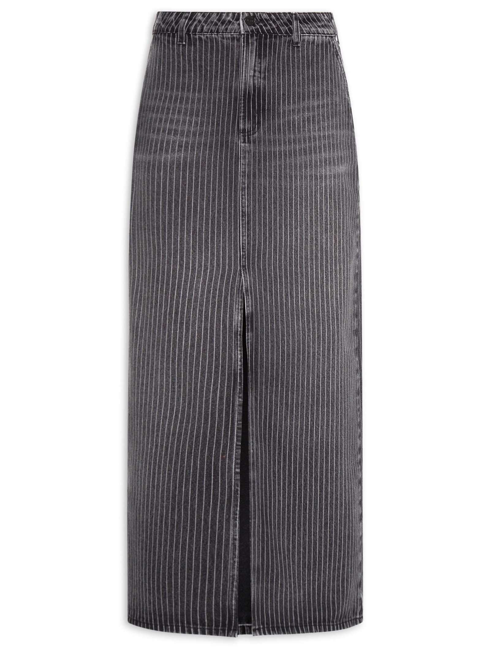 Saia Sarja Estampada Preto Colcci Jeans