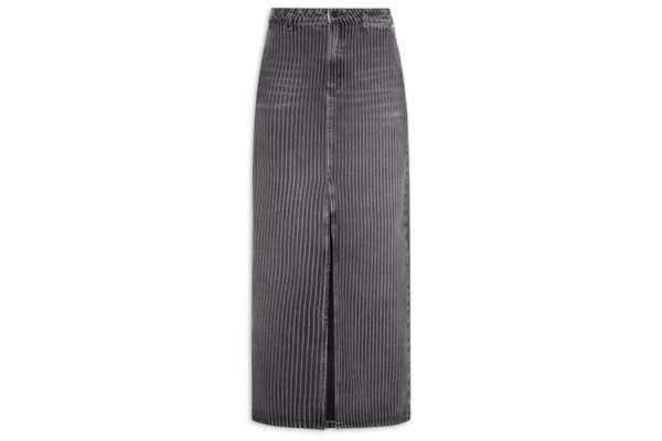 Saia Sarja Estampada - Preto