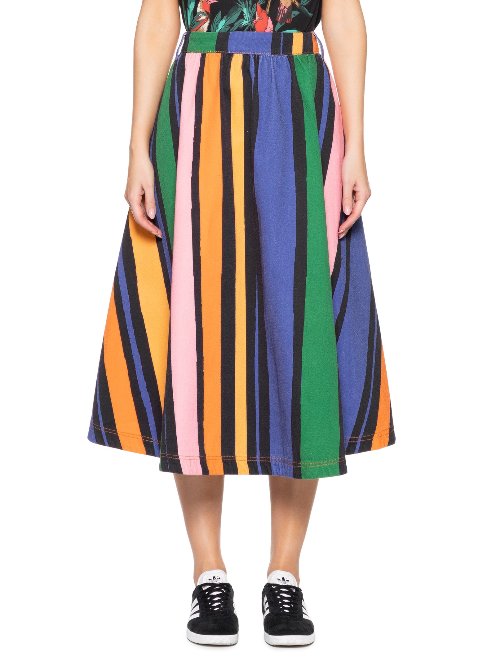 Saia Sarja Midi Listra Fantasia Azul Farm