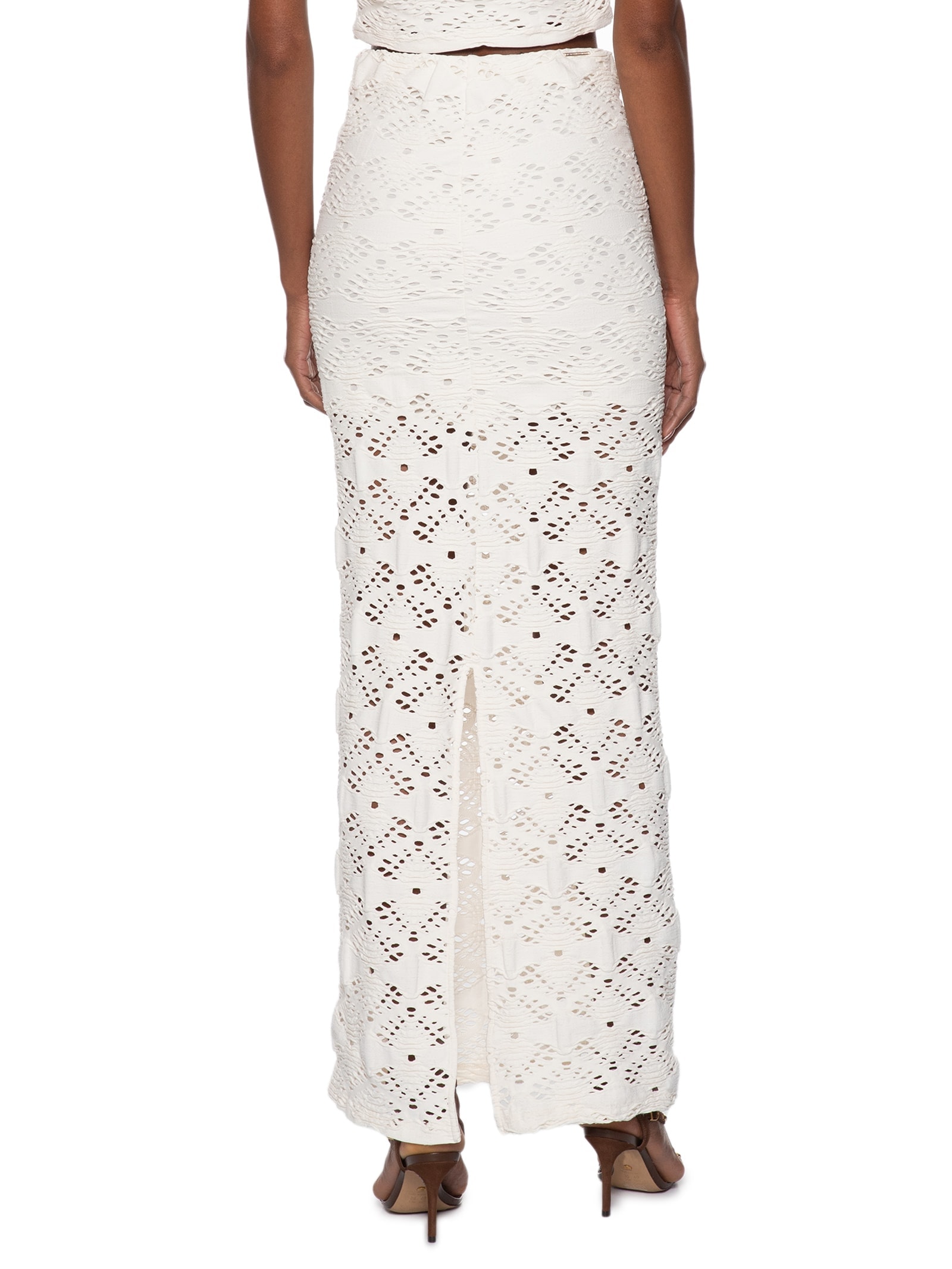 Saia Super Longo Com Fenda Off White My Favorite