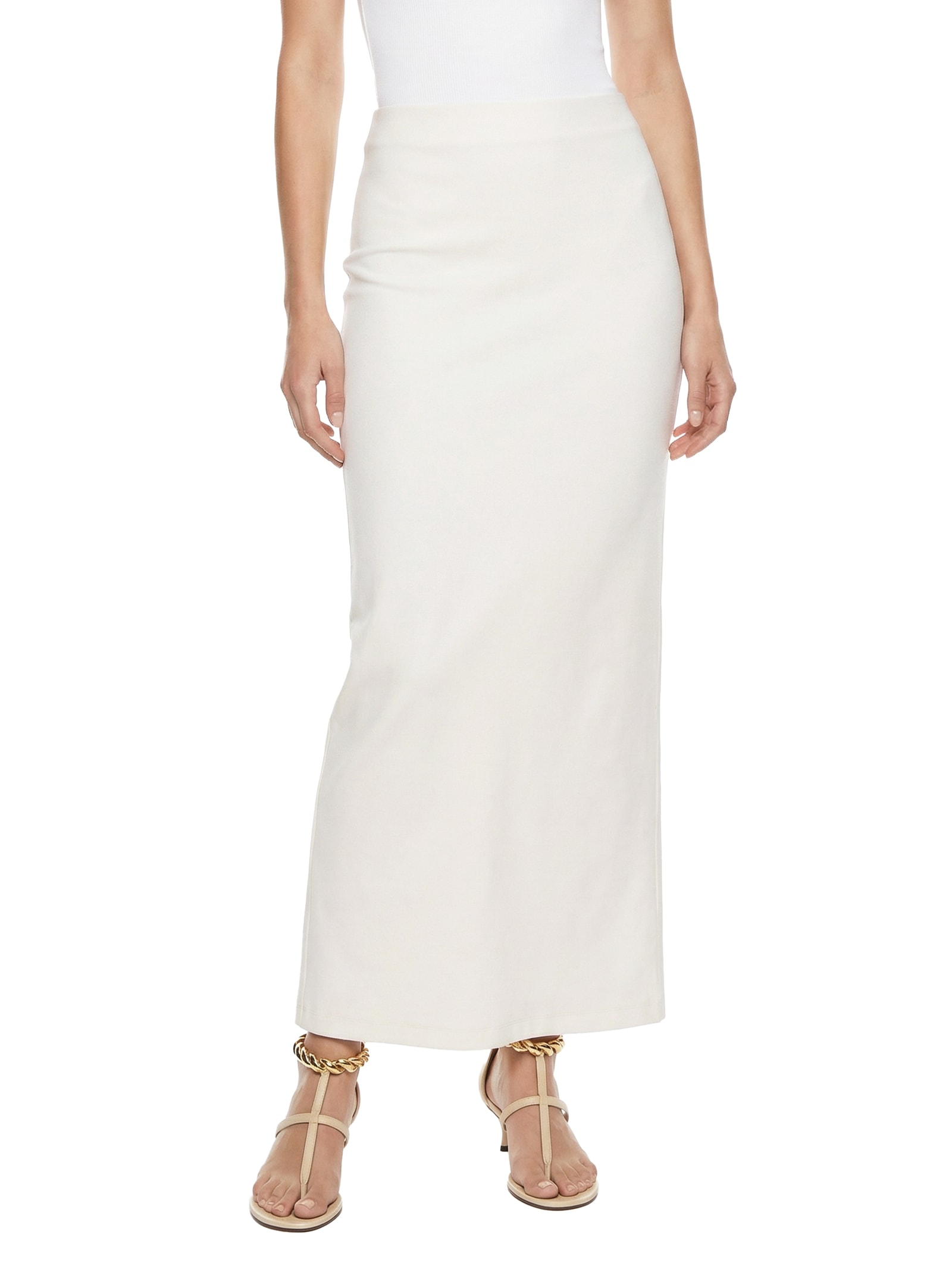 Saia Super Midi Cintura Alta Branco Lança Perfume