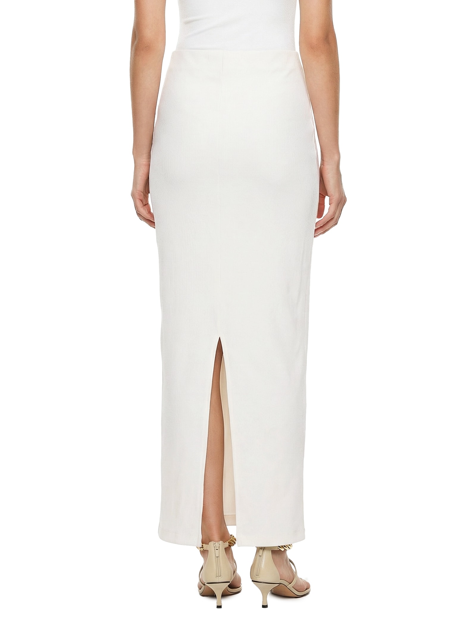 Saia Super Midi Cintura Alta Branco Lança Perfume