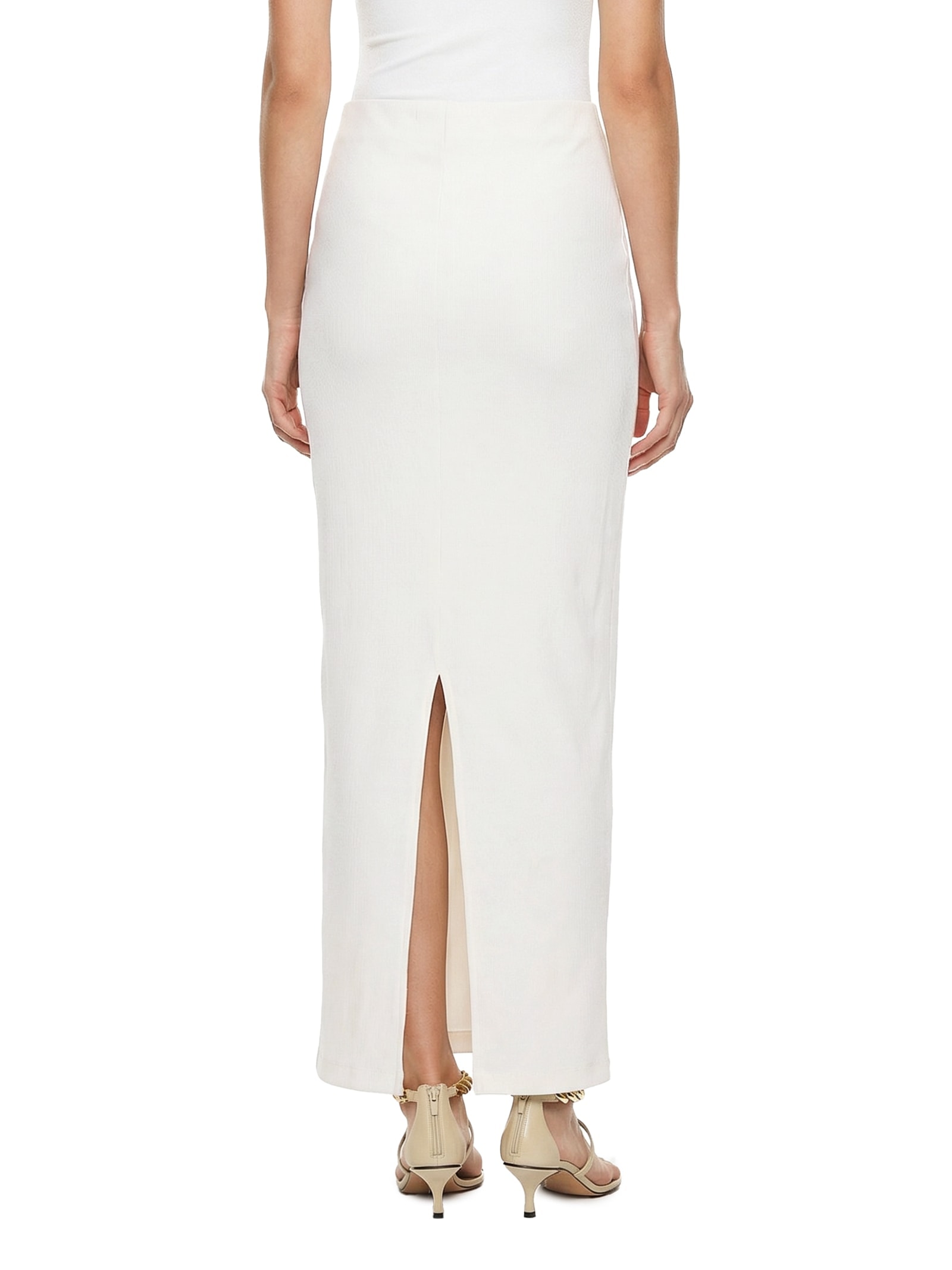 Saia Super Midi Cintura Alta Branco Lança Perfume