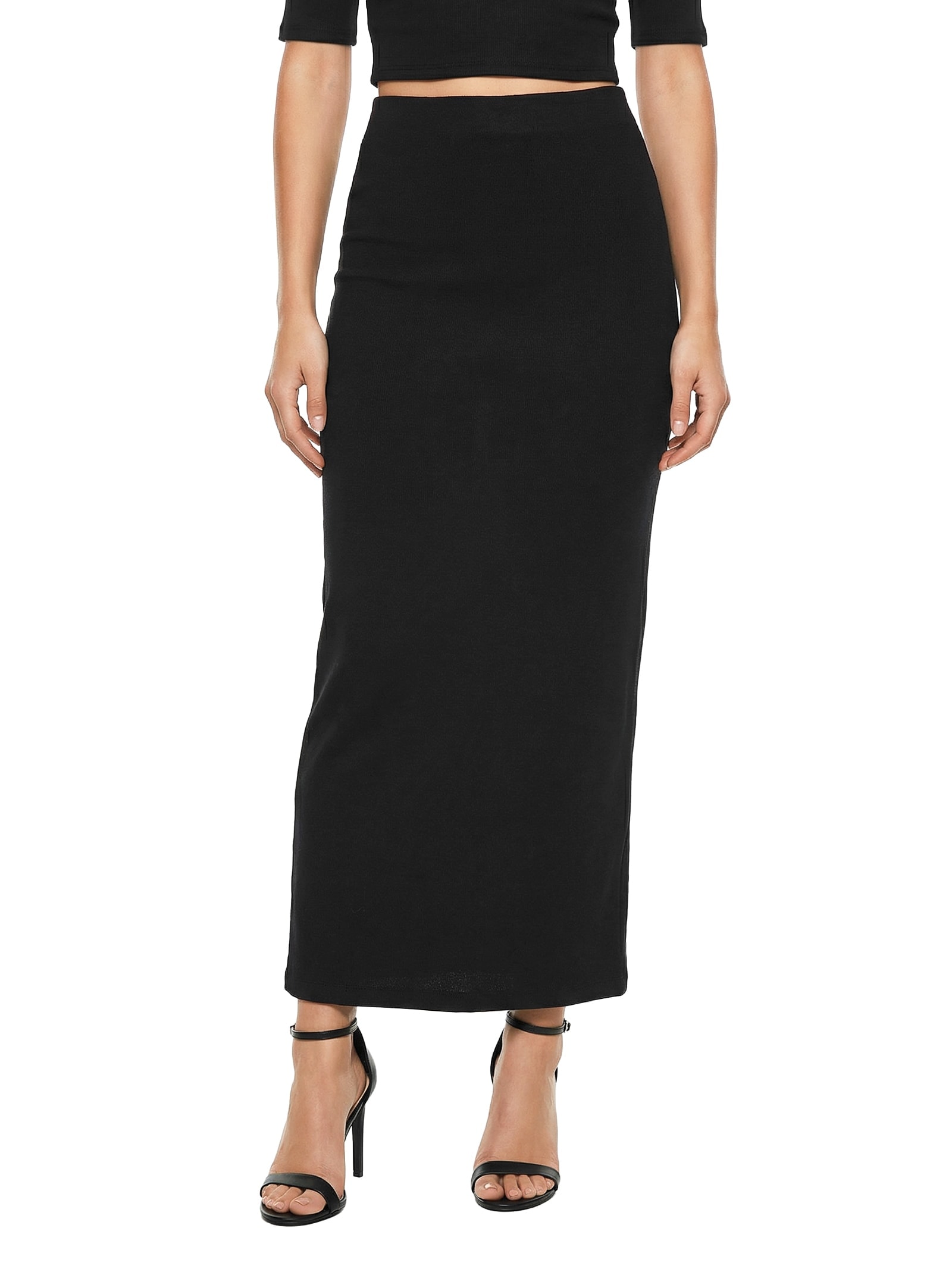 Saia Super Midi Cintura Alta Preto Lança Perfume