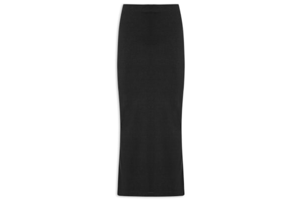 Saia Super Midi Cintura Alta - Preto