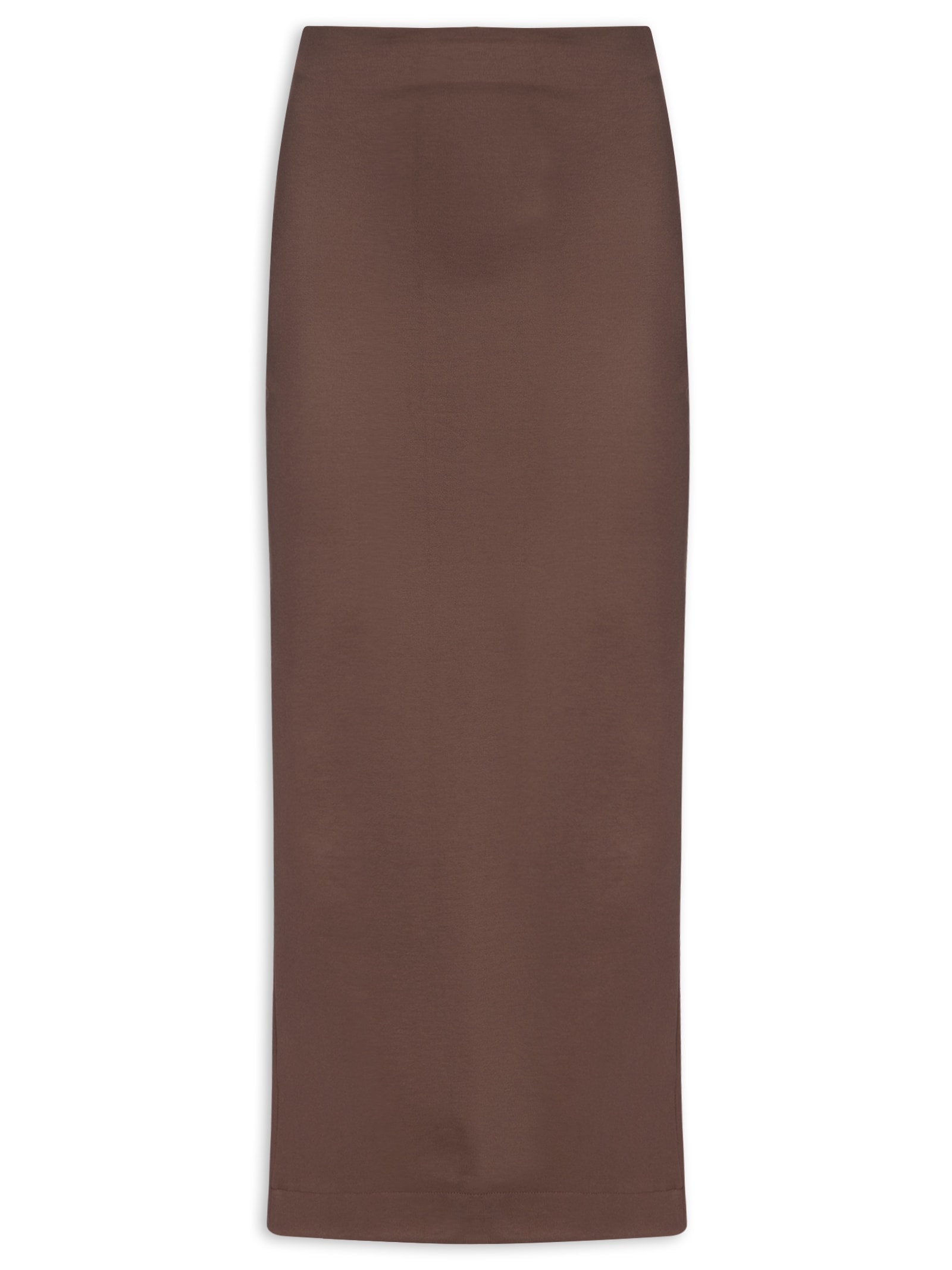 Saia Super Midi Com Fenda Marrom Lança Perfume