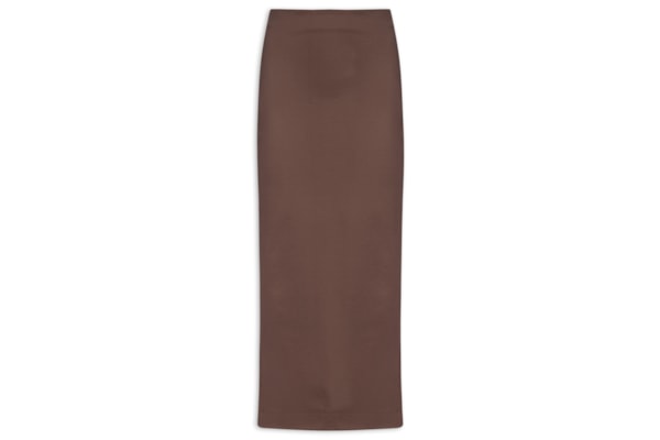 Saia Super Midi Com Fenda - Marrom