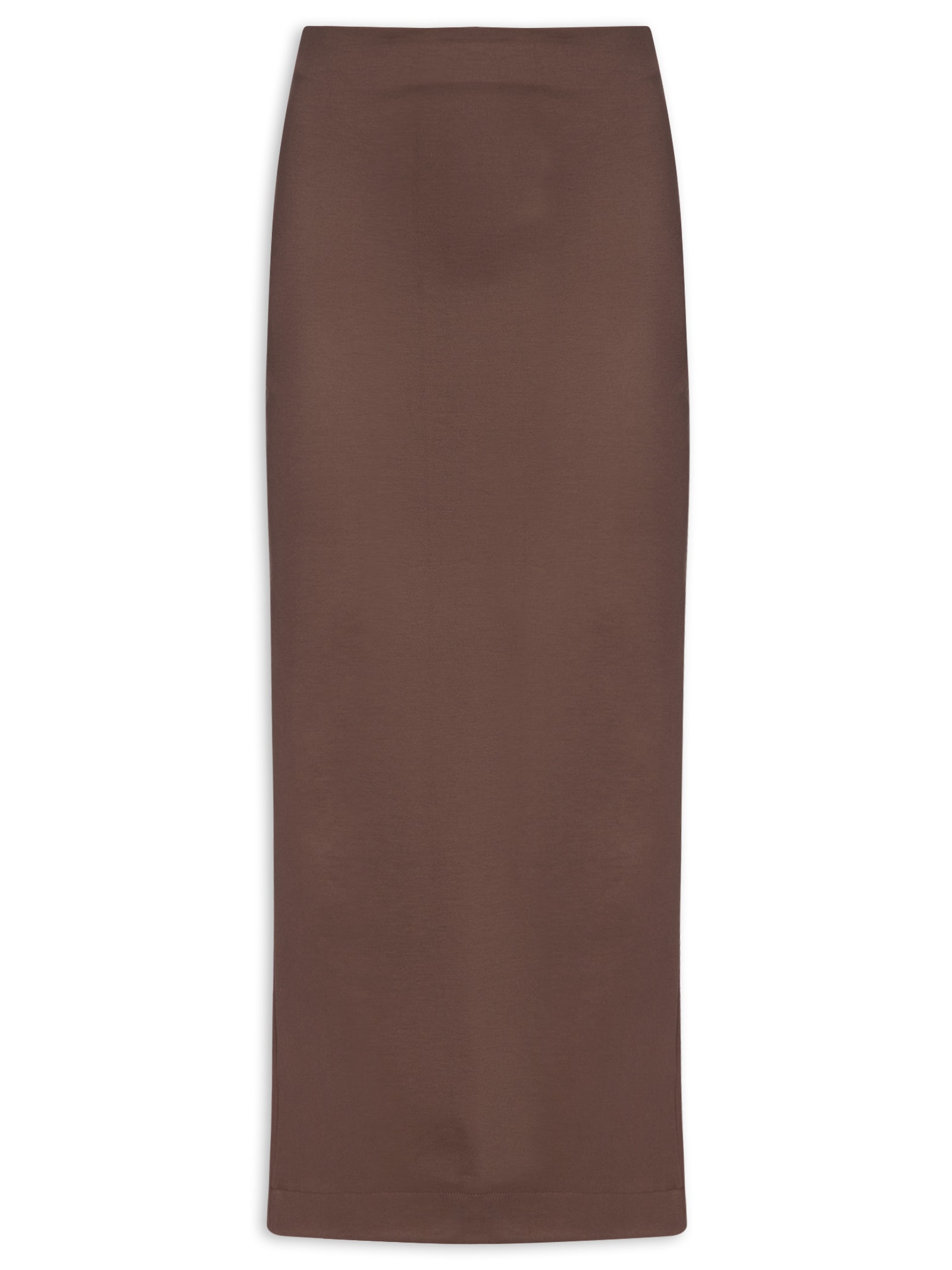 Saia Super Midi Com Fenda Marrom Lança Perfume