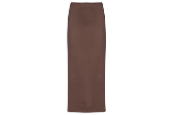 Saia Super Midi Com Fenda - Marrom