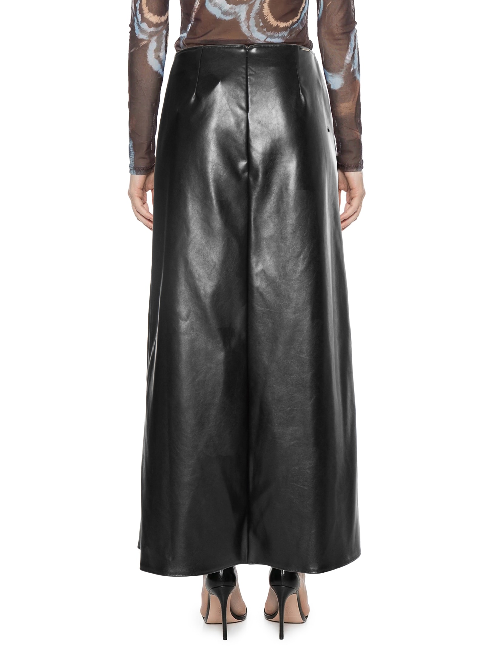 Saia Super Midi Evasê Cintura Média Preto My Favorite