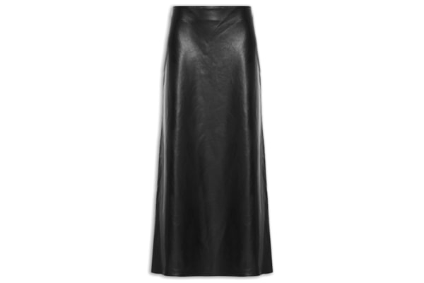 Saia Super Midi Evasê Cintura Média - Preto