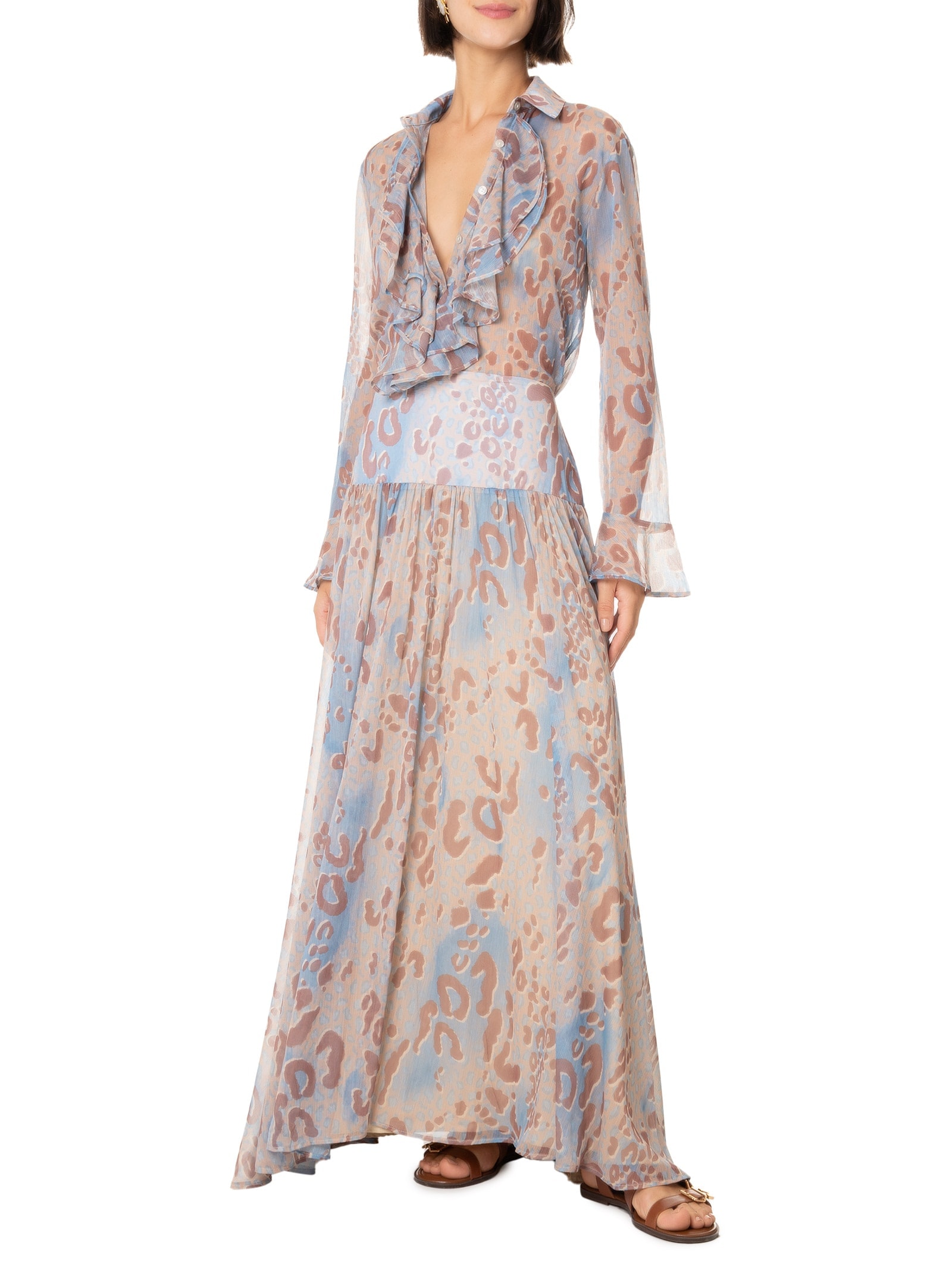 Saia Tecido Transparência Animal Print Lez A Lez