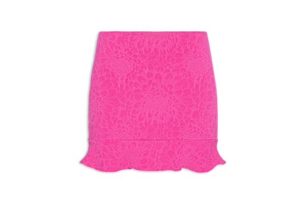 Saia Textura Flor - Rosa