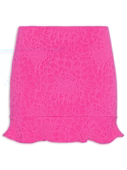 Saia Textura Flor – Rosa