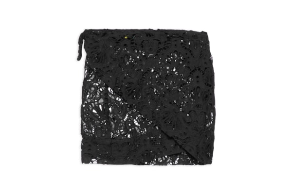 Saia Transpasse Laise Concha - Preto