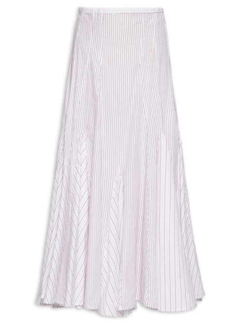 Saia Tricoline Bettina Listras – Branco