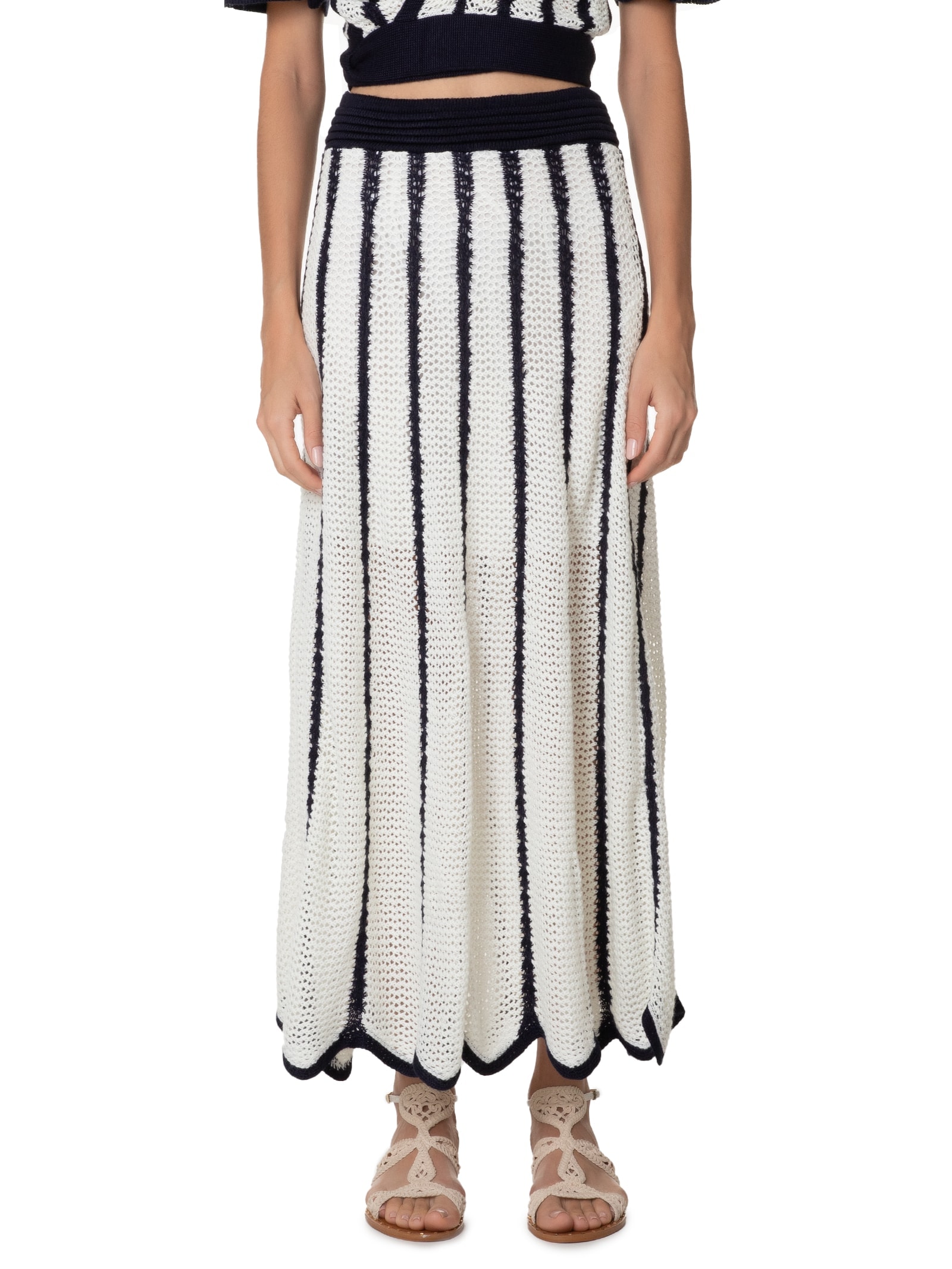 Saia Tricot Bicolor Azul Dress To