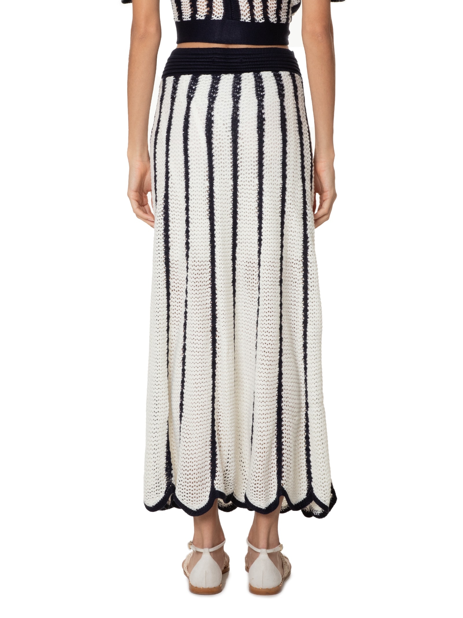 Saia Tricot Bicolor Azul Dress To