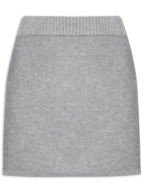 Saia Tricot Corações - Cinza
