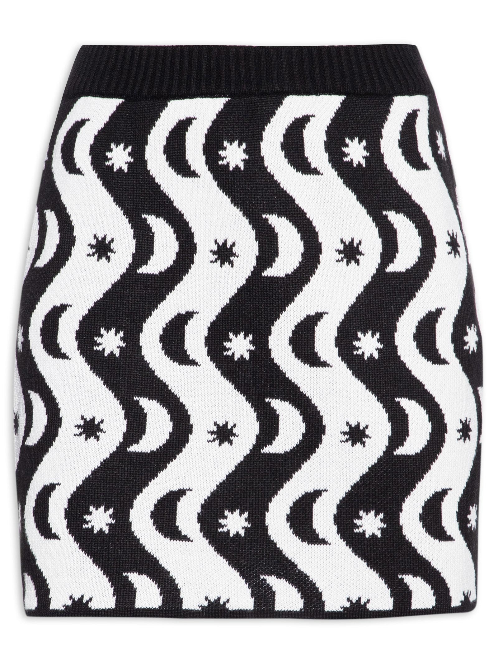 Saia Tricot Estampa Alquimia Preto  Dress To