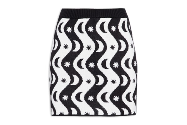 Saia Tricot Estampa Alquimia - Preto 