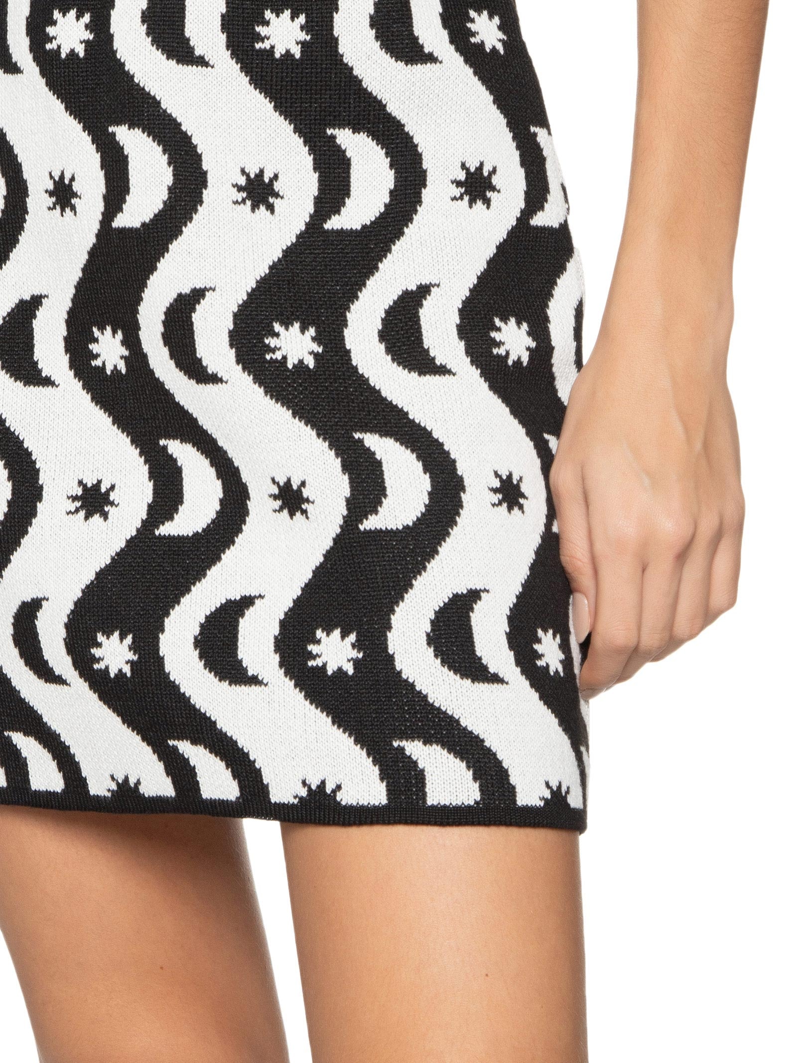 Saia Tricot Estampa Alquimia Preto  Dress To