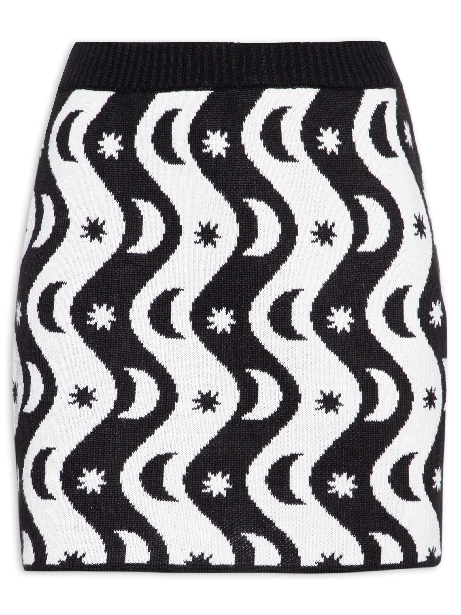 Saia Tricot Estampa Alquimia Preto  Dress To