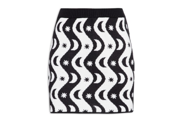 Saia Tricot Estampa Alquimia - Preto 