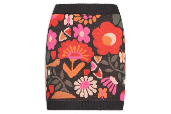 Saia Tricot Jacquard Alice - Preto