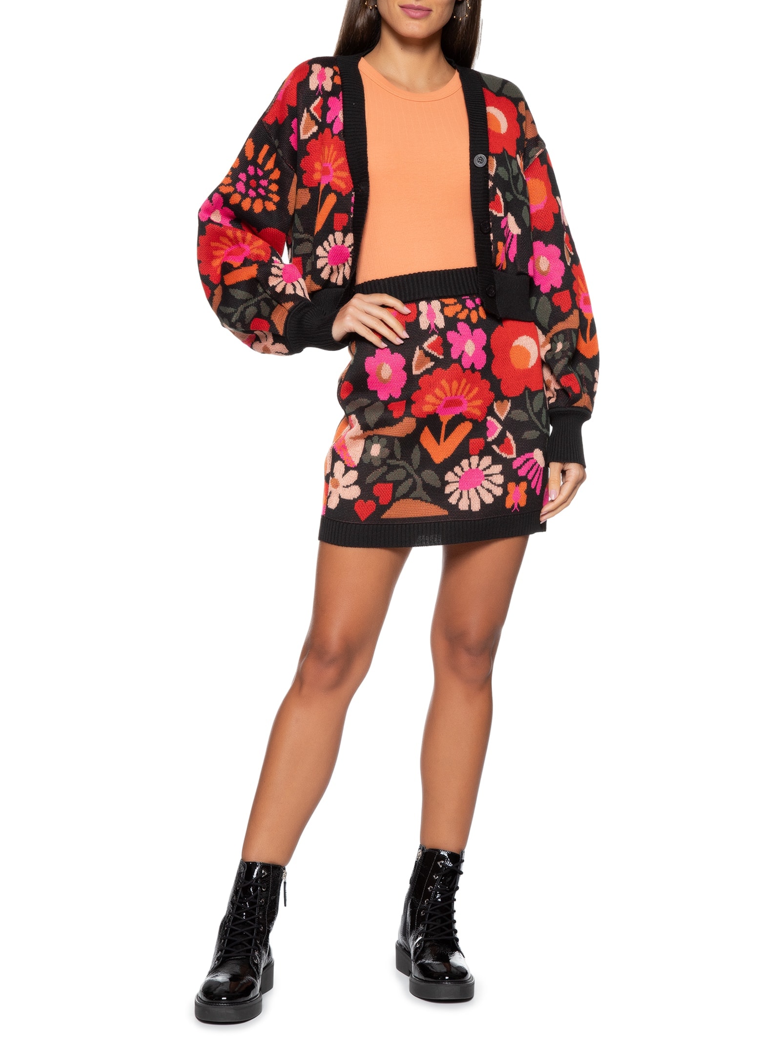 Saia Tricot Jacquard Alice Preto Dress To