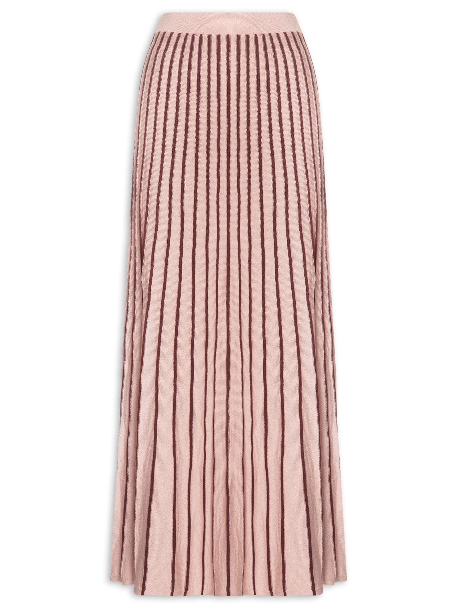 Saia Tricot Listras Floriluz Rosa Dress To