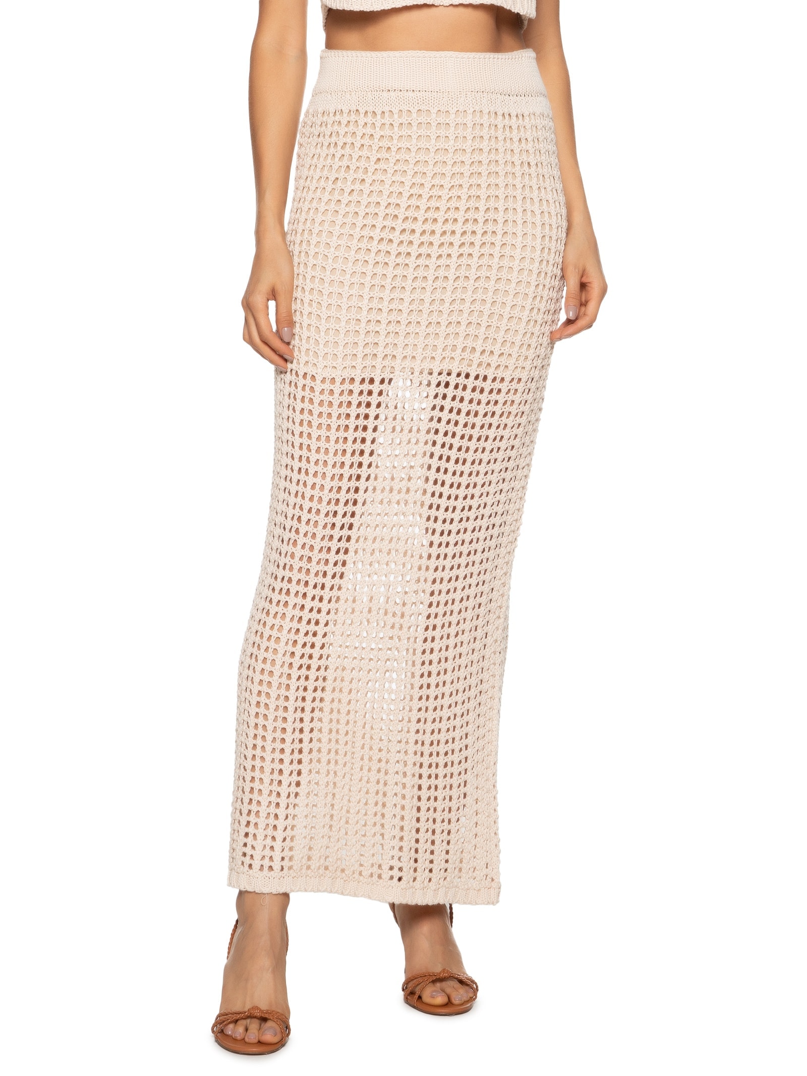 Saia Tricot Longa Bege My Favorite Things