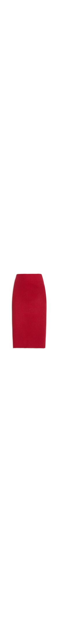 Saia Tricot Midi Com Fenda Lateral - Vermelho
