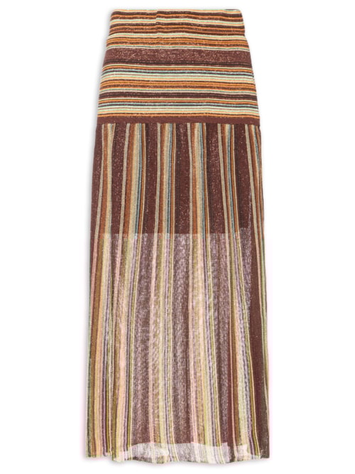 Saia Tricot Pala Listrada – Marrom