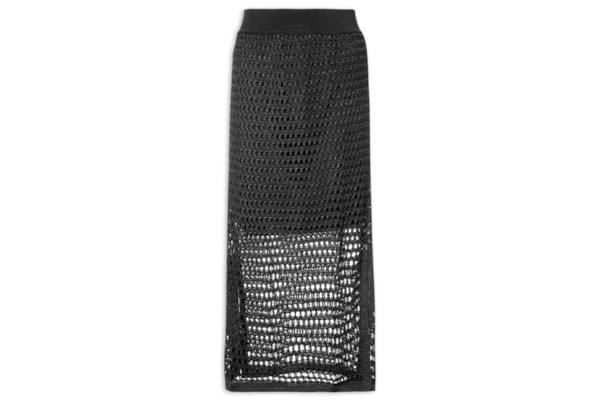 Saia Tricot Ponto Telado - Preto 