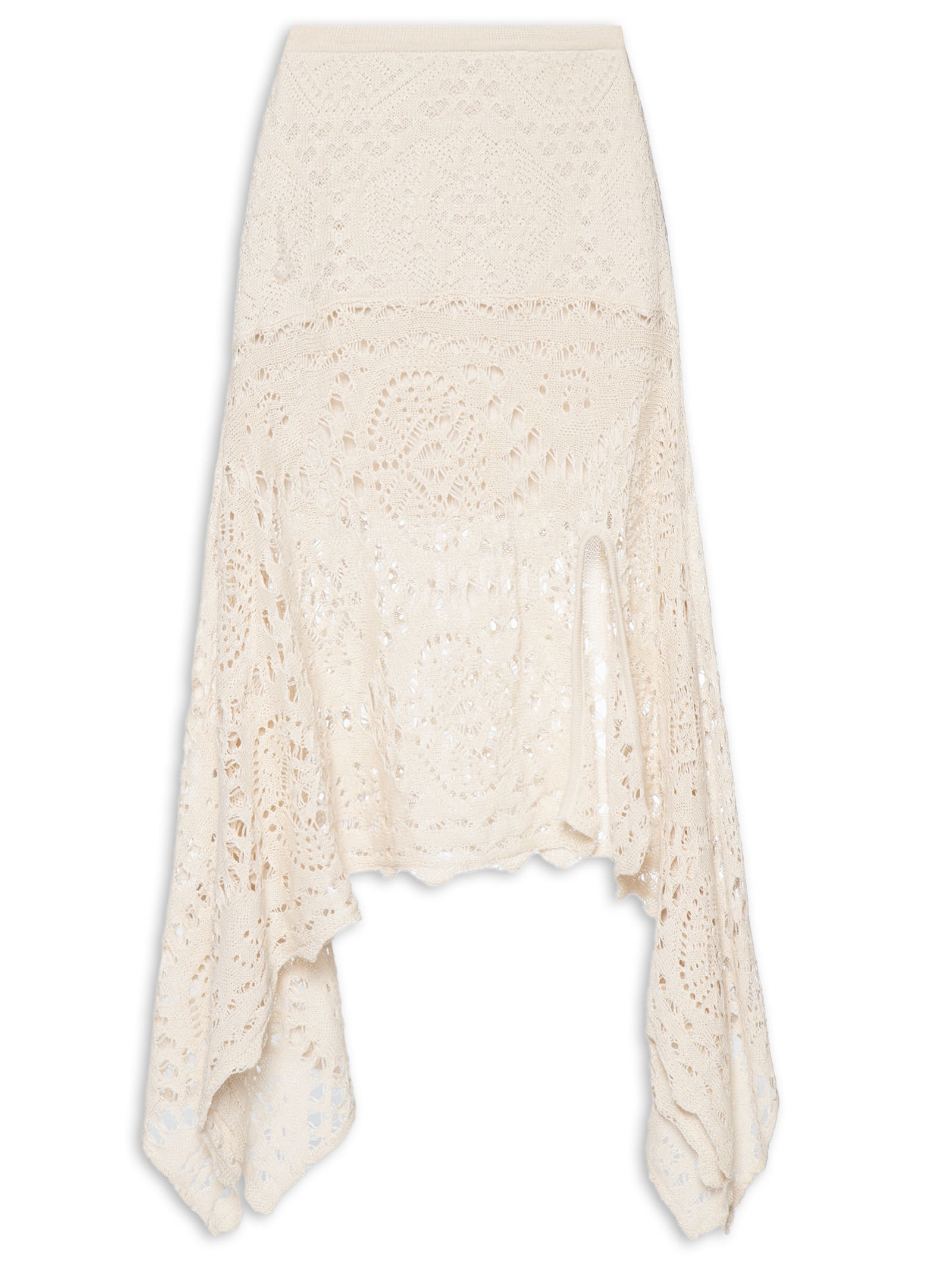 Saia Tricot Super Midi Assimétrica Off White My Favorite