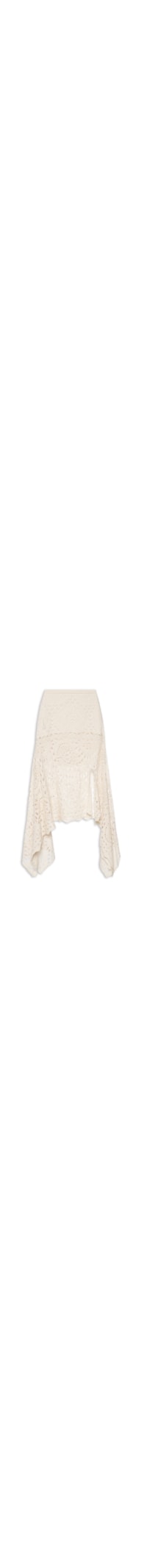 Saia Tricot Super Midi Assimétrica - Off White