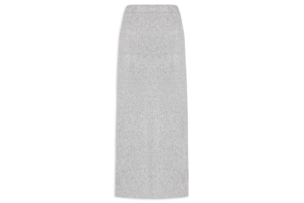 Saia Tricot Super Midi - Cinza