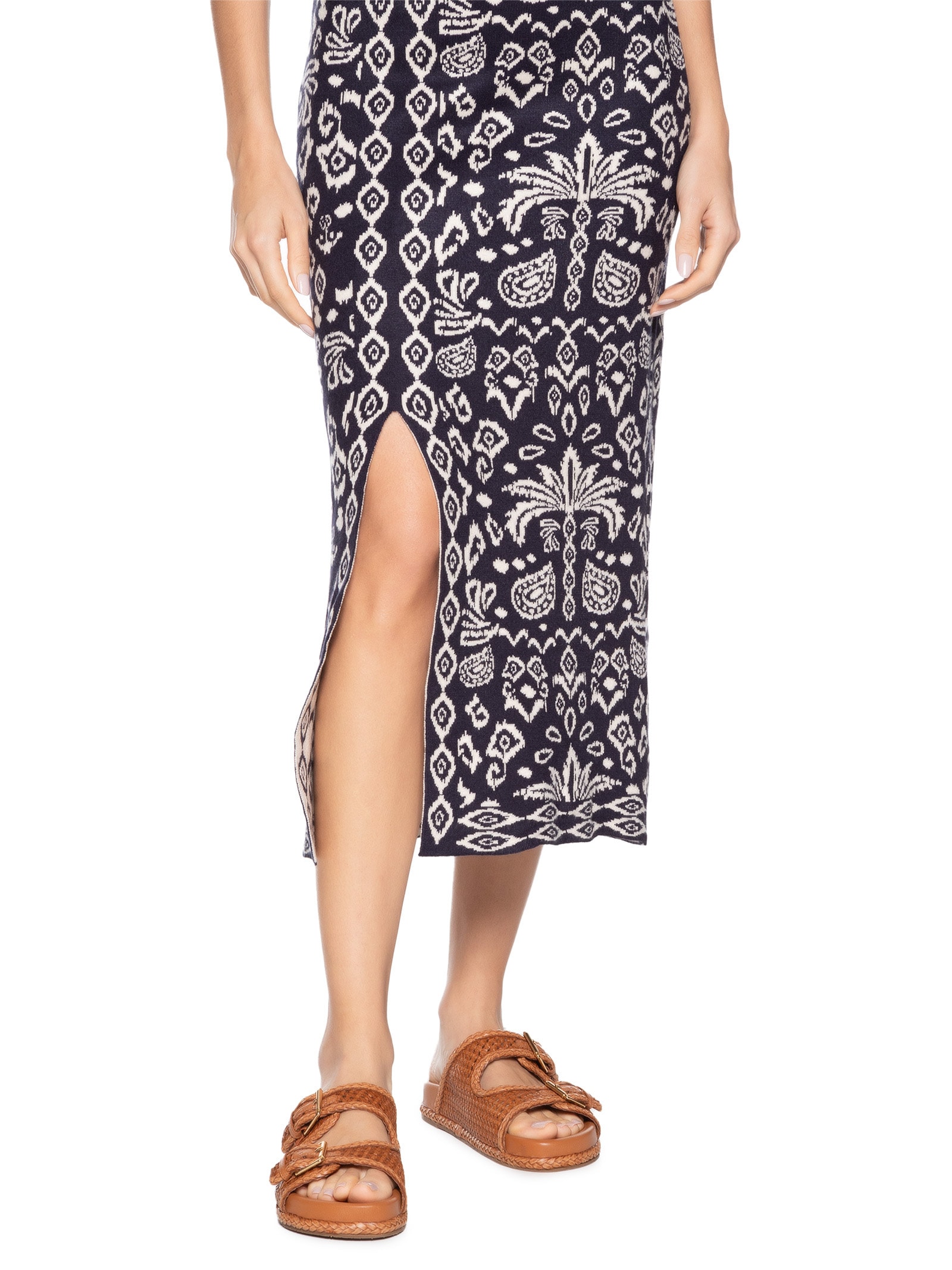 Saia Tricot Tropikat Azul Dress To