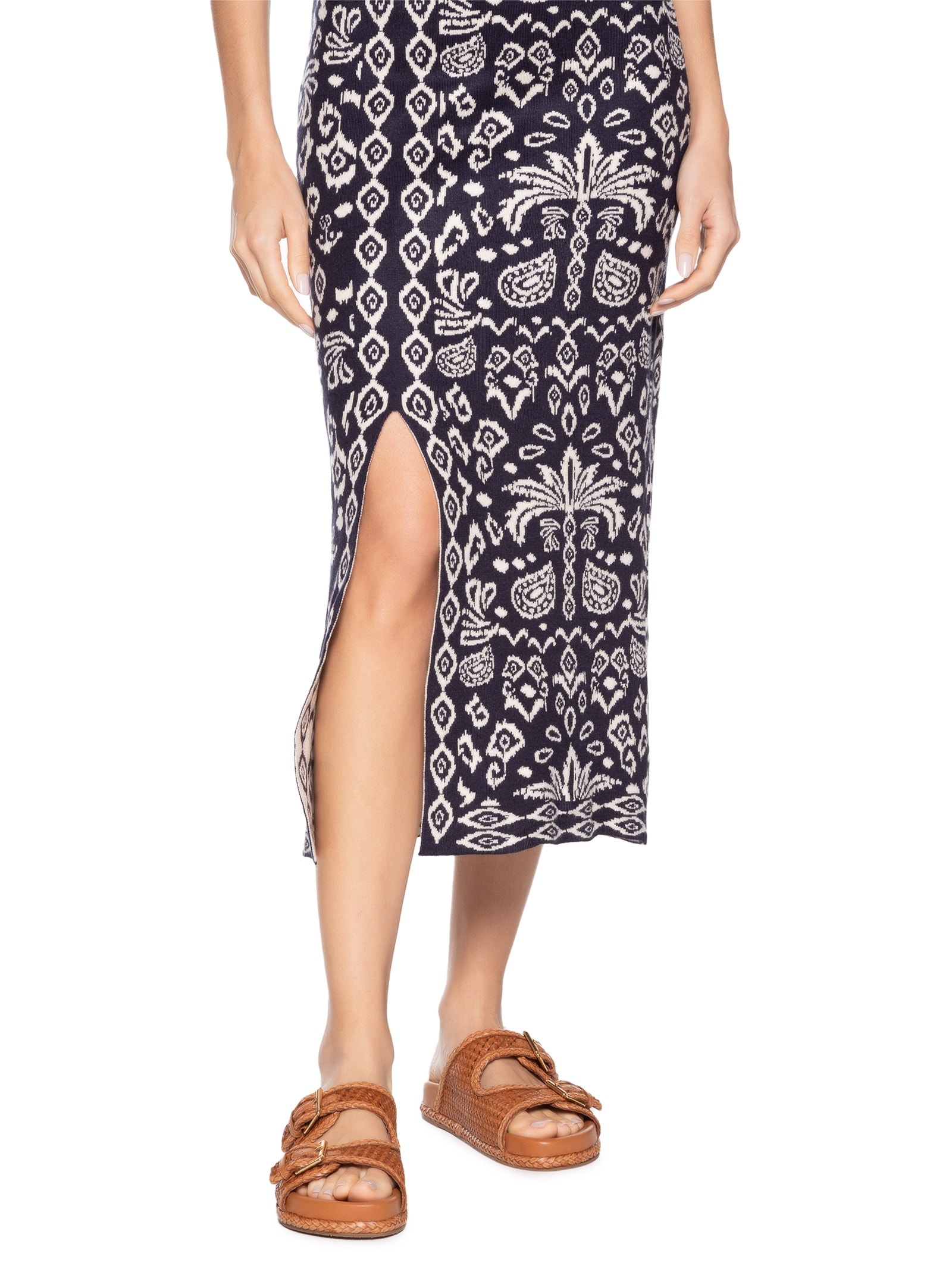 Saia Tricot Tropikat Azul Dress To