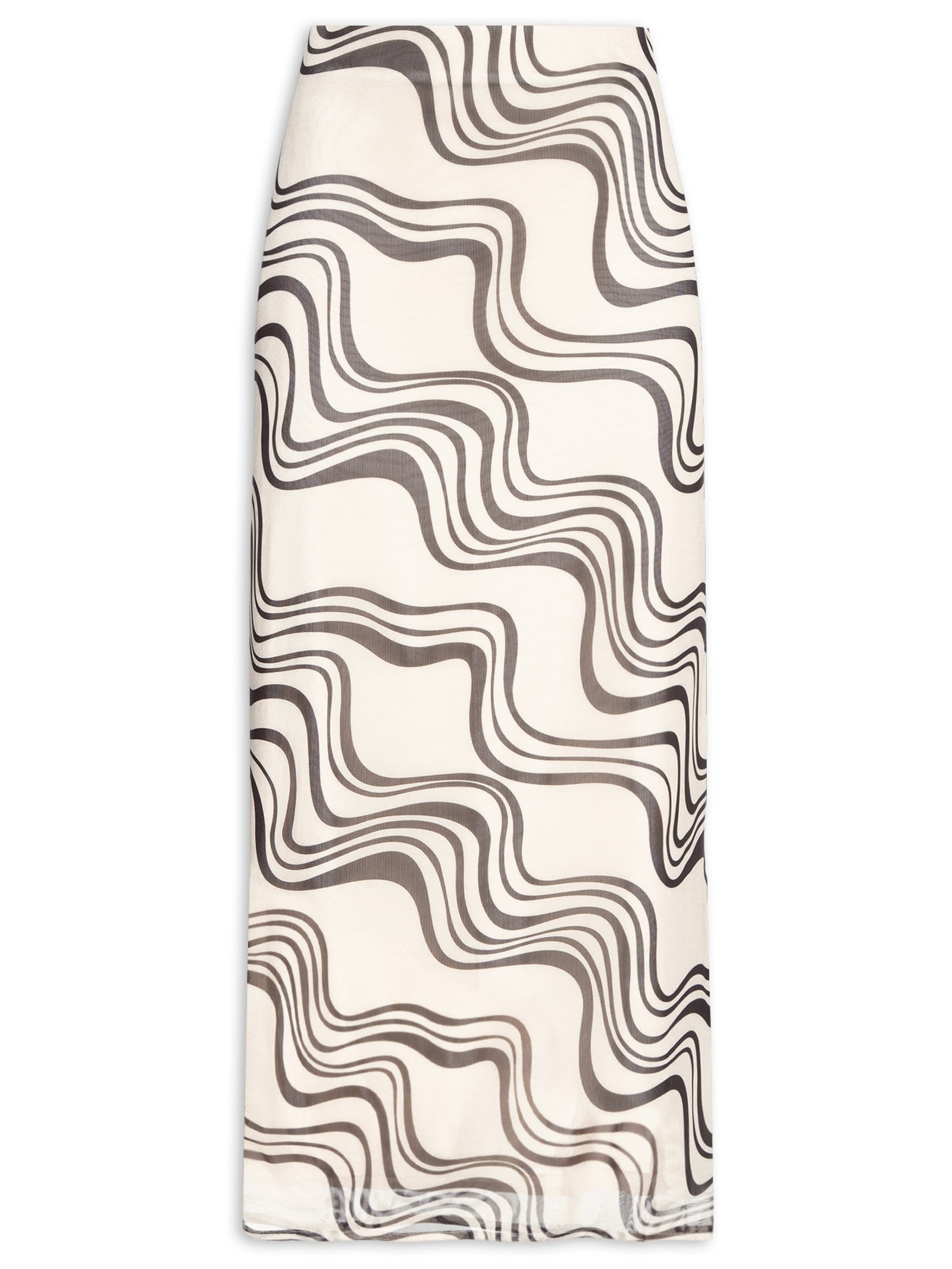 Saia Tule Estampa Fluir Branco Dress To