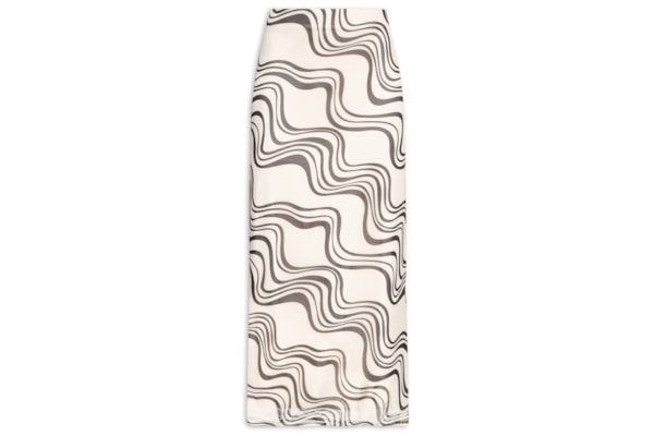 Saia Tule Estampa Fluir - Branco