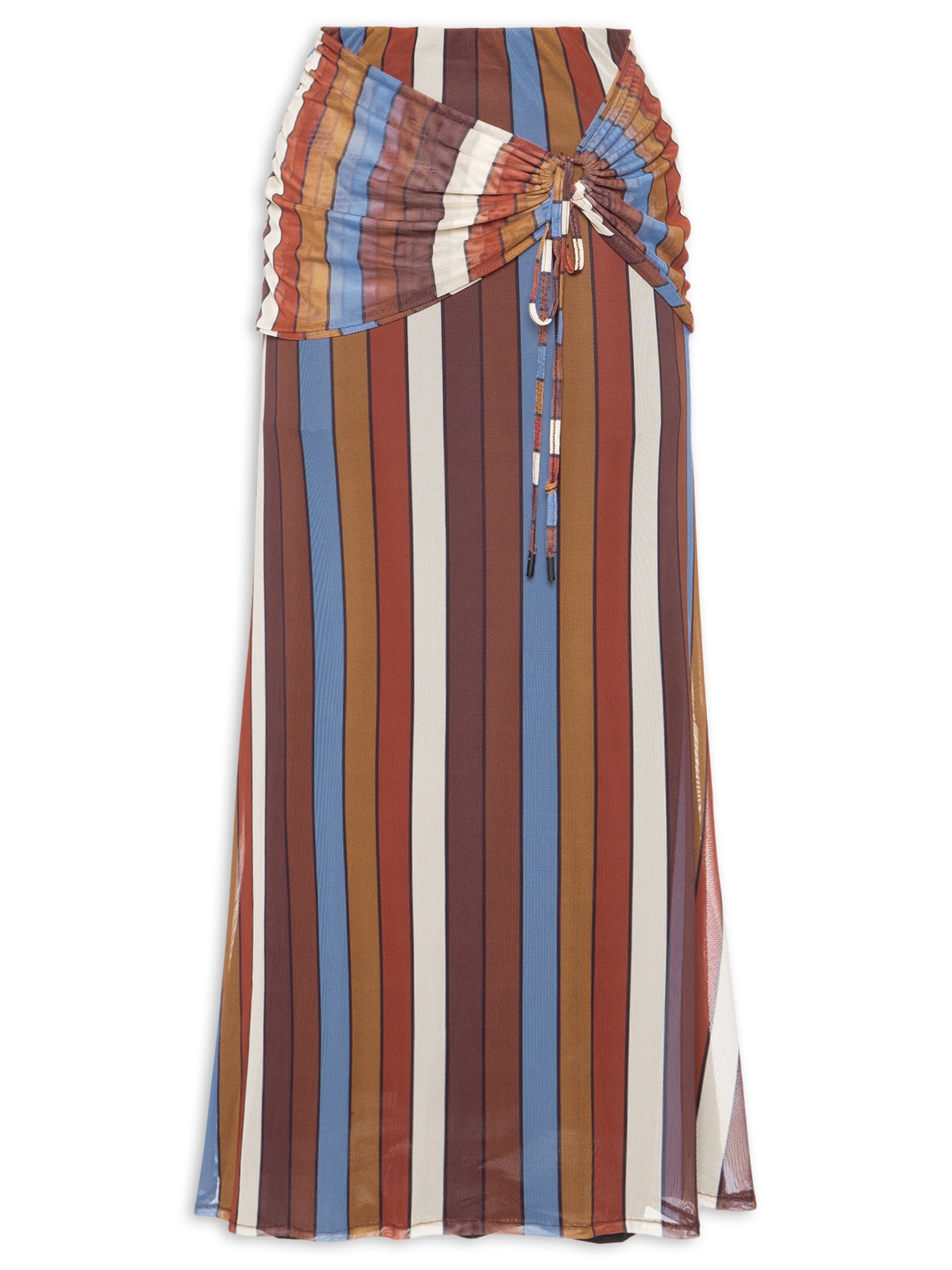 Saia Tule Estampa Sintonia Marrom Dress To