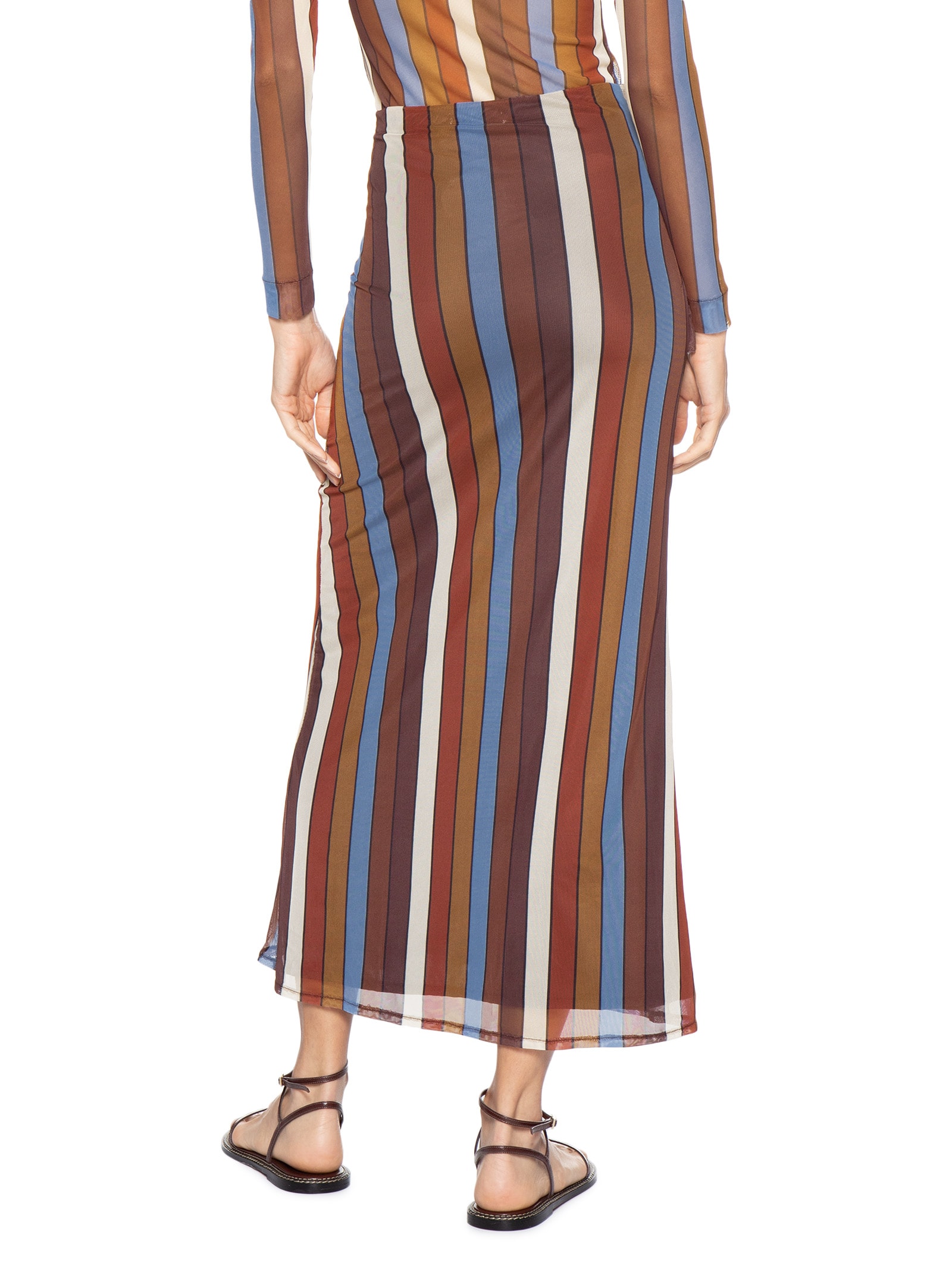 Saia Tule Estampa Sintonia Marrom Dress To