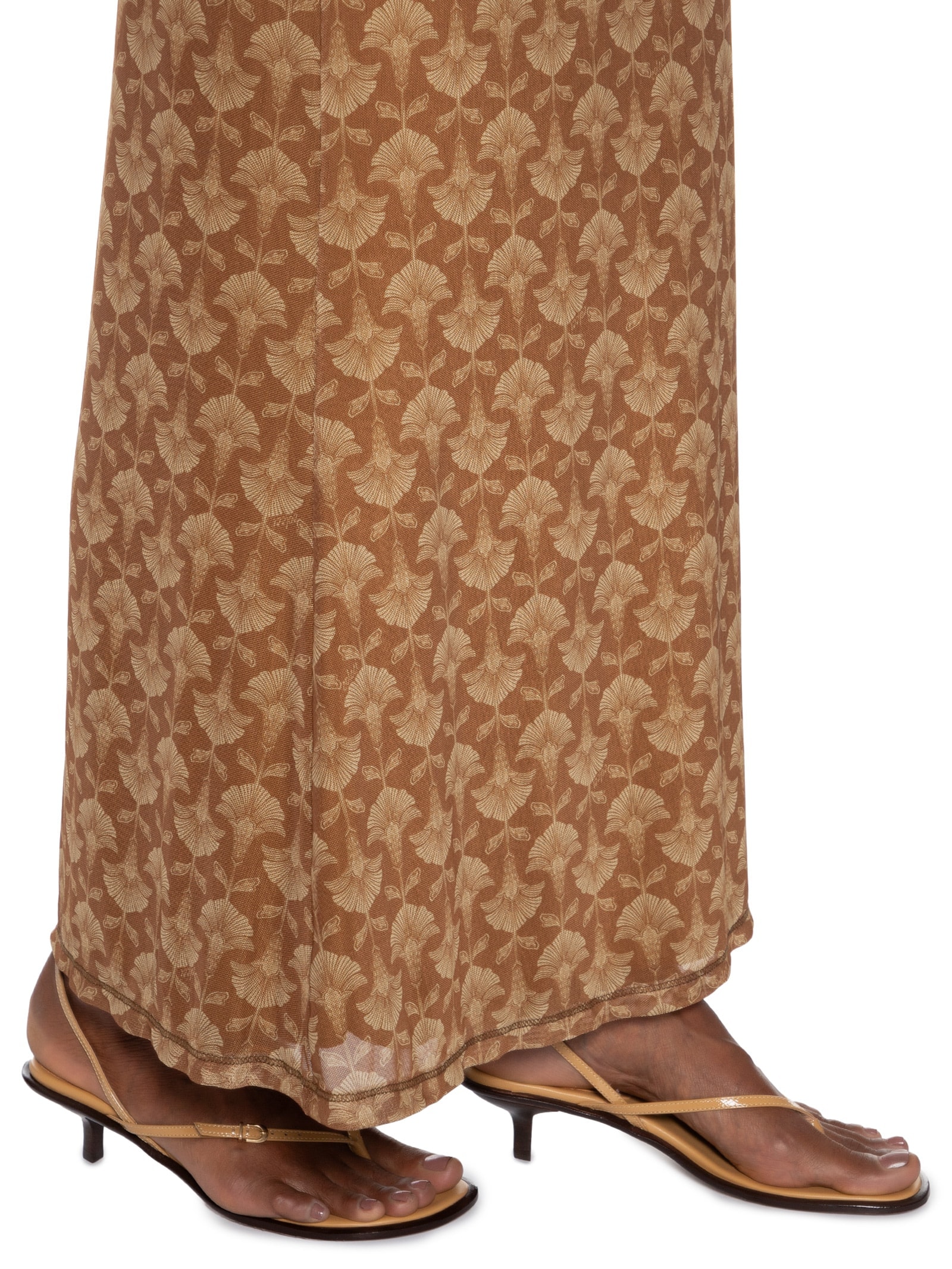 Saia Tule Estampado Marrom Colcci