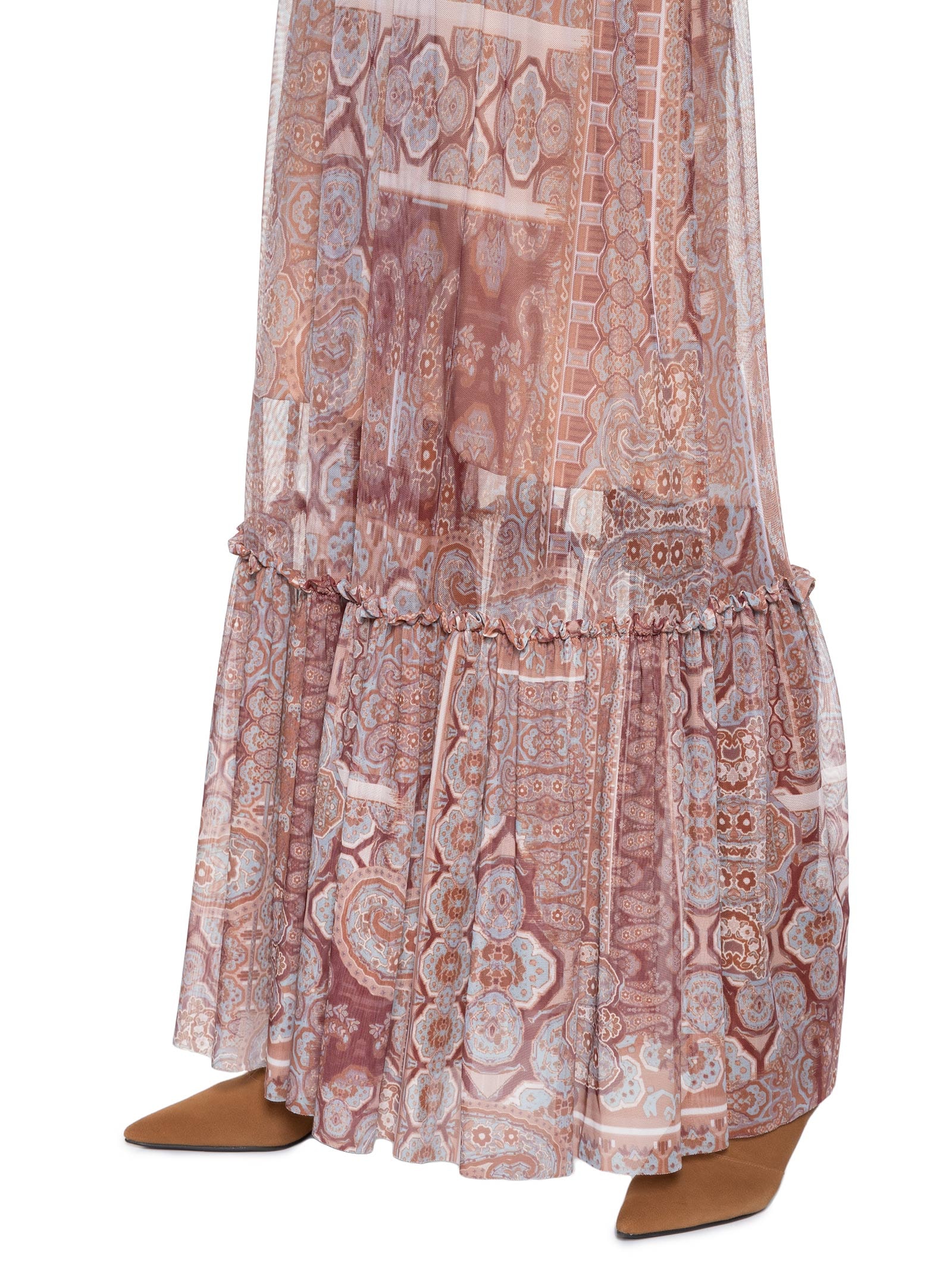 Saia Tule Paisley Marrom Le Lis