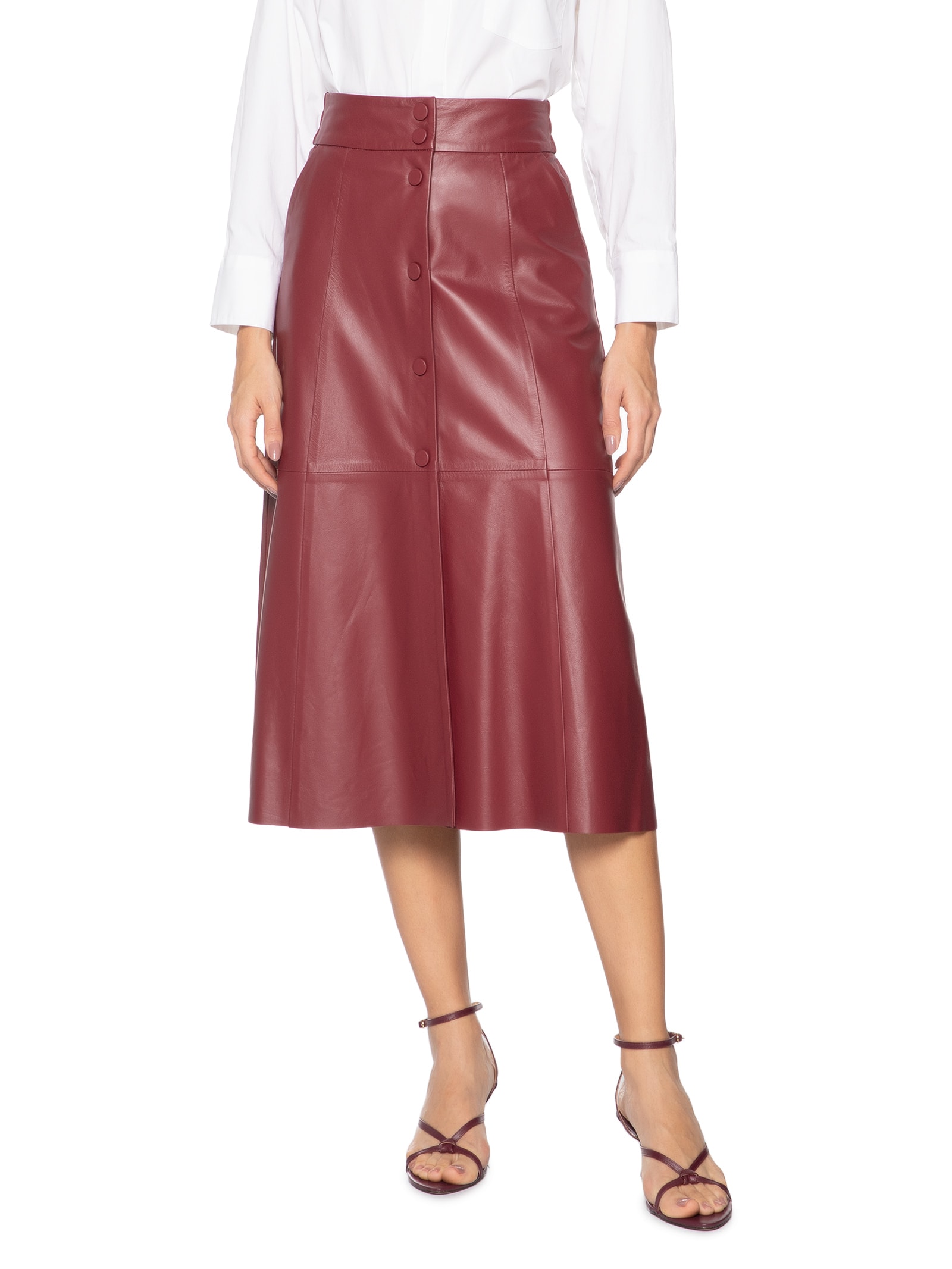Saia Valen Couro Vermelho Le Lis
