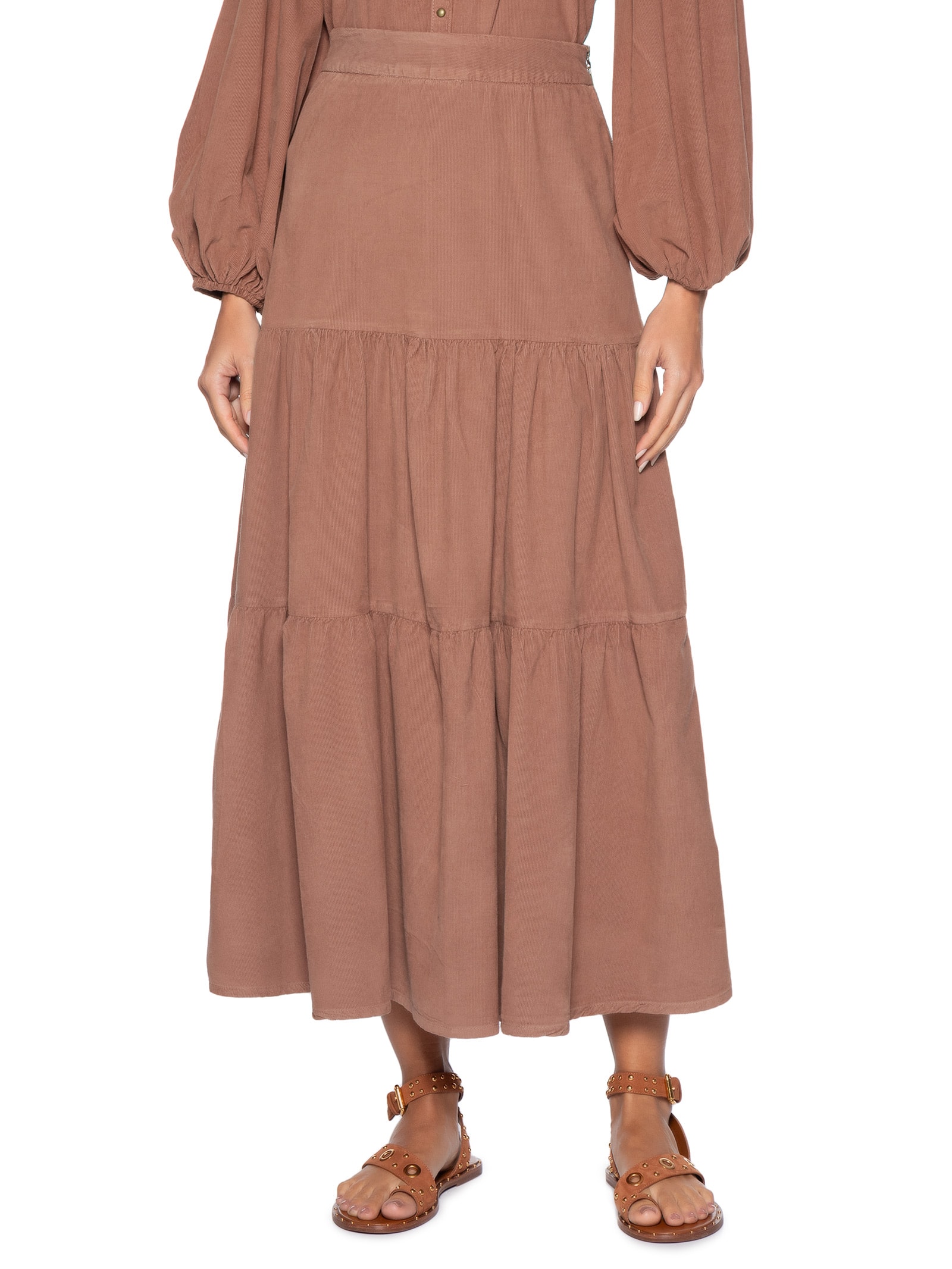 Saia Veludo Cotelê Pala – Rosa Maria Filó