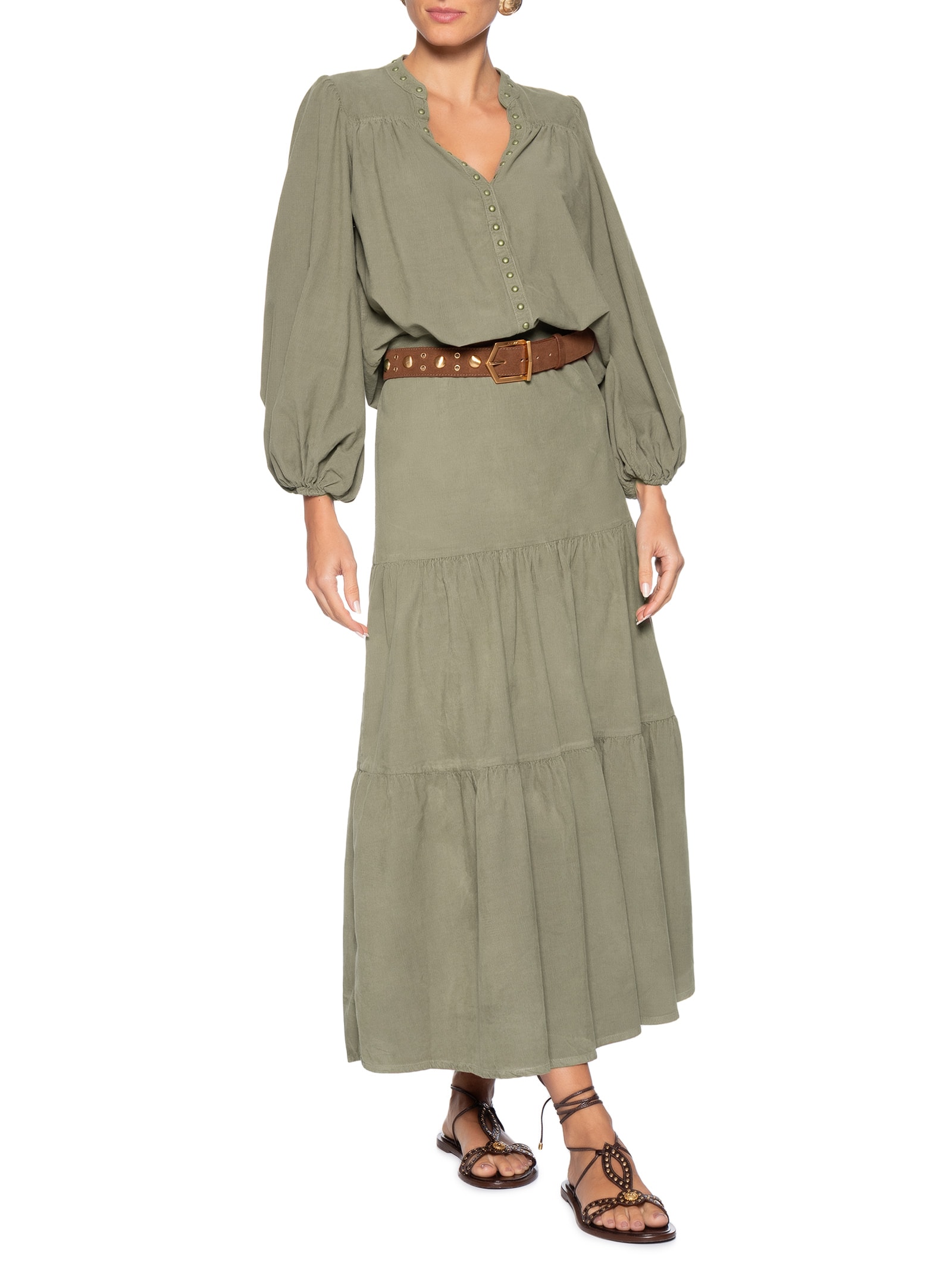 Saia Veludo Cotelê Pala – Verde Maria Filó