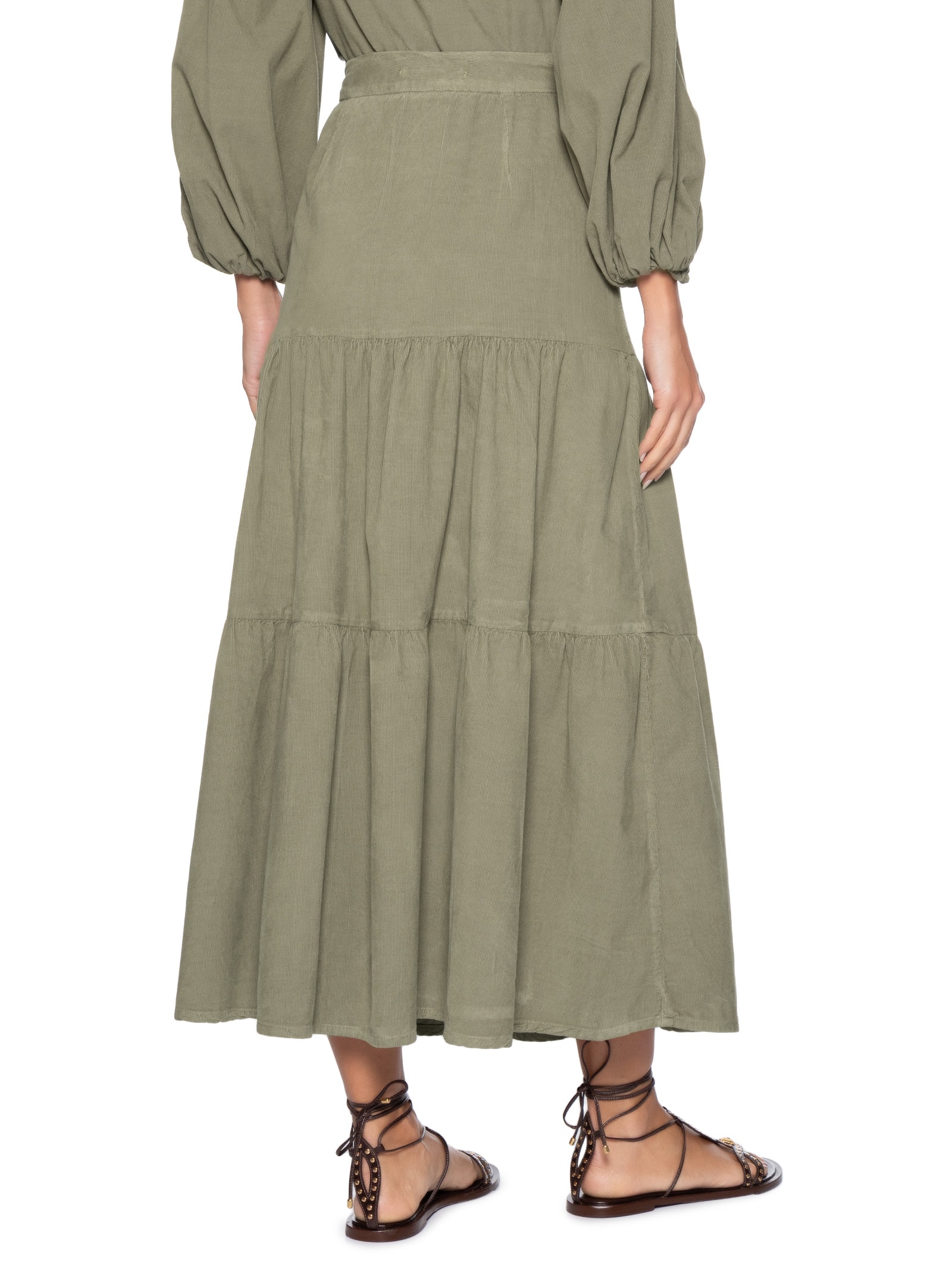 Saia Veludo Cotelê Pala – Verde Maria Filó